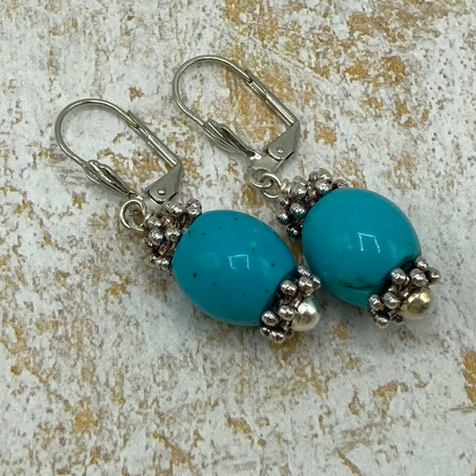 Barrel Turquoise Earrings